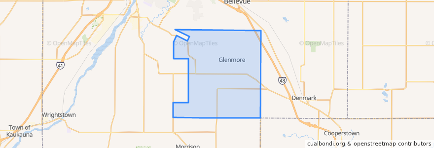 Mapa de ubicacion de Town of Glenmore.