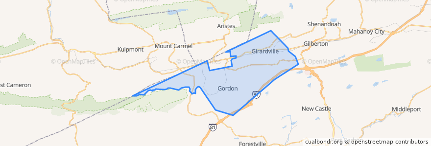 Mapa de ubicacion de Butler Township.
