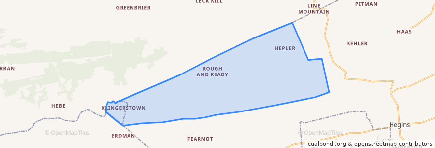 Mapa de ubicacion de Upper Mahantango Township.