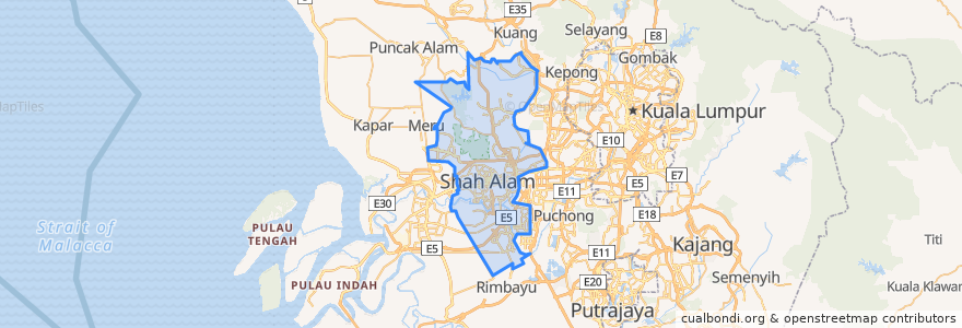 Mapa de ubicacion de Shah Alam.