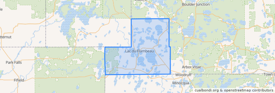 Mapa de ubicacion de Town of Lac du Flambeau.