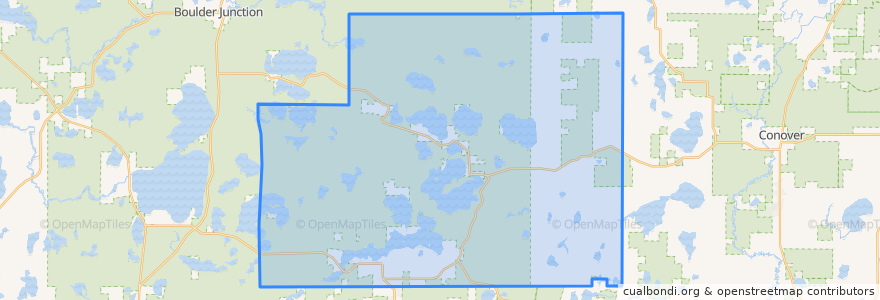 Mapa de ubicacion de Town of Plum Lake.