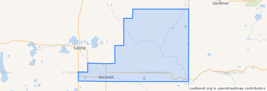 Mapa de ubicacion de Town of Blackwell.