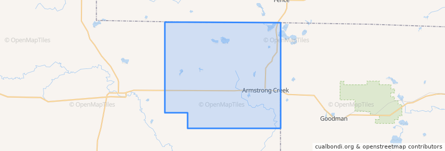 Mapa de ubicacion de Town of Armstrong Creek.