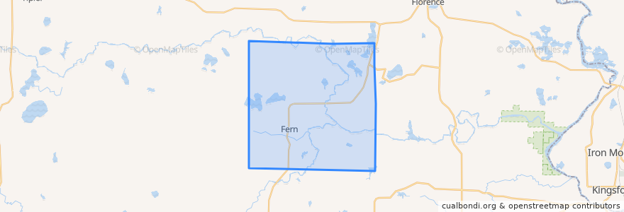 Mapa de ubicacion de Town of Fern.