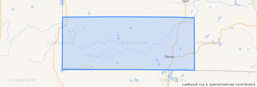 Mapa de ubicacion de Town of Fence.