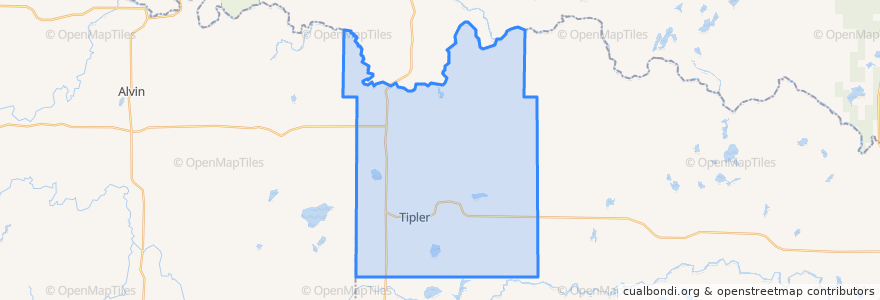 Mapa de ubicacion de Town of Tipler.