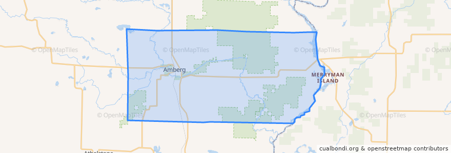 Mapa de ubicacion de Town of Amberg.