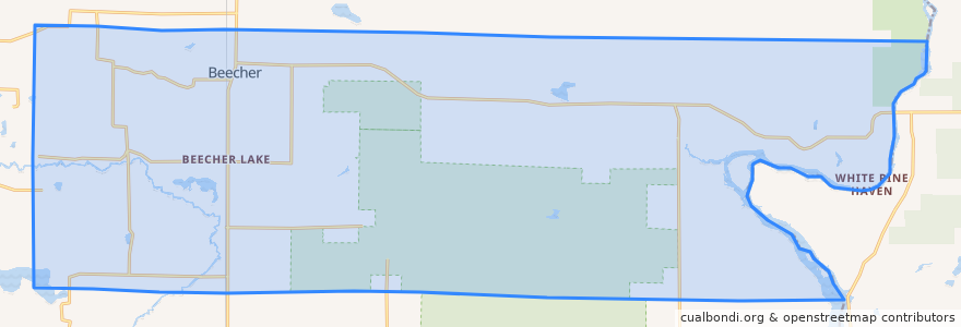 Mapa de ubicacion de Town of Beecher.