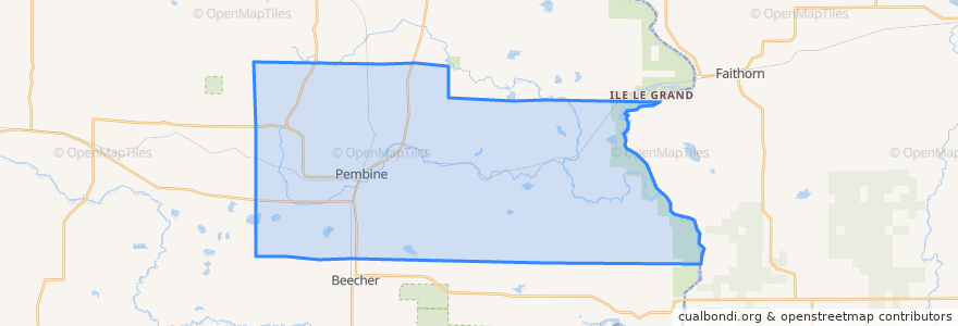 Mapa de ubicacion de Town of Pembine.