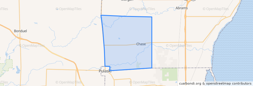 Mapa de ubicacion de Town of Chase.