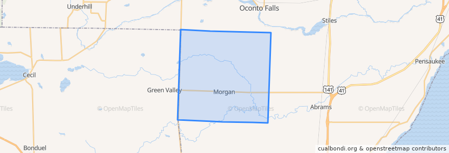 Mapa de ubicacion de Town of Morgan.