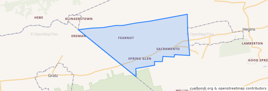 Mapa de ubicacion de Hubley Township.