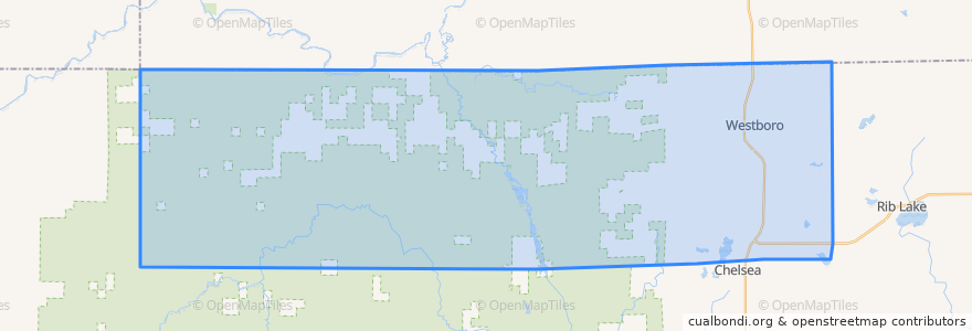 Mapa de ubicacion de Town of Westboro.