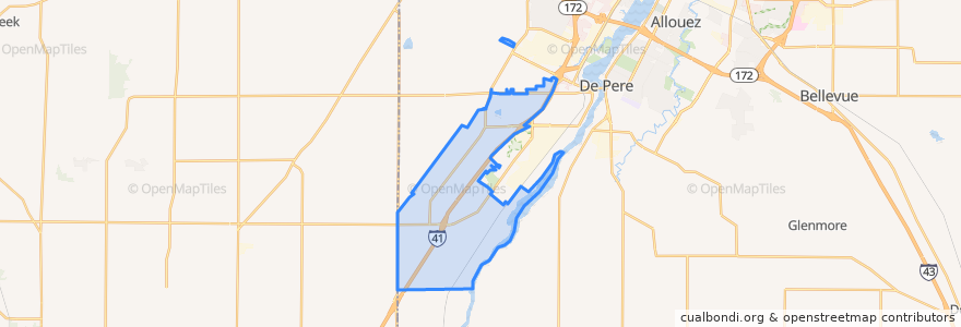 Mapa de ubicacion de Town of Lawrence.