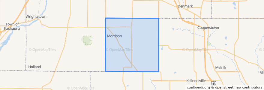 Mapa de ubicacion de Town of Morrison.