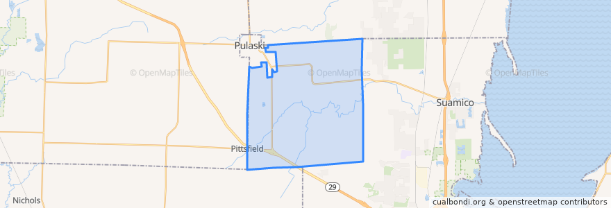 Mapa de ubicacion de Town of Pittsfield.