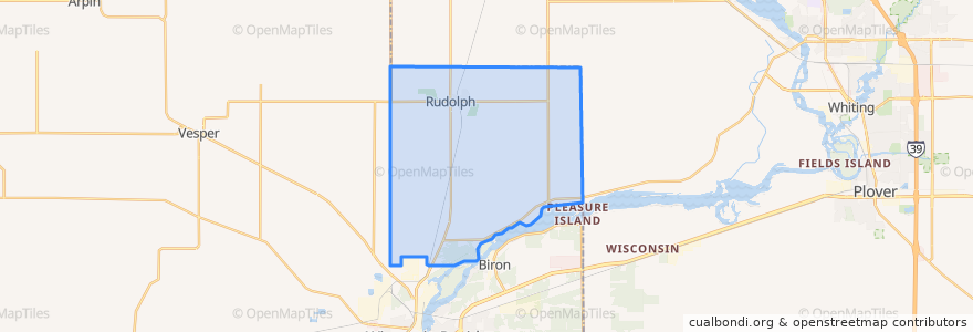 Mapa de ubicacion de Town of Rudolph.