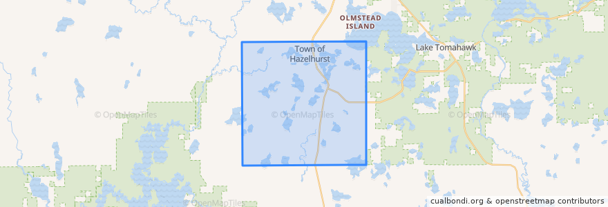 Mapa de ubicacion de Town of Hazelhurst.