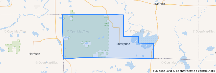 Mapa de ubicacion de Town of Enterprise.