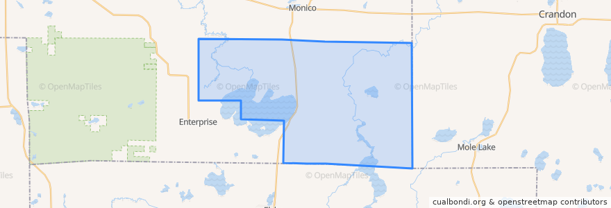 Mapa de ubicacion de Town of Schoepke.