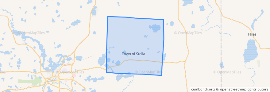 Mapa de ubicacion de Town of Stella.
