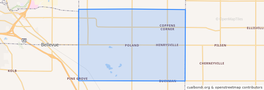 Mapa de ubicacion de Town of Eaton.