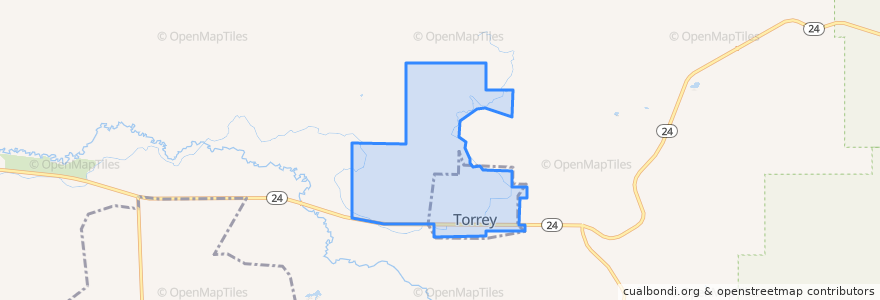Mapa de ubicacion de Torrey.