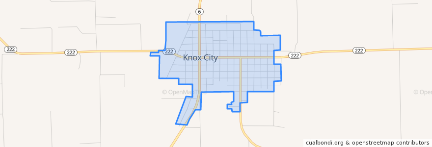 Mapa de ubicacion de Knox City.