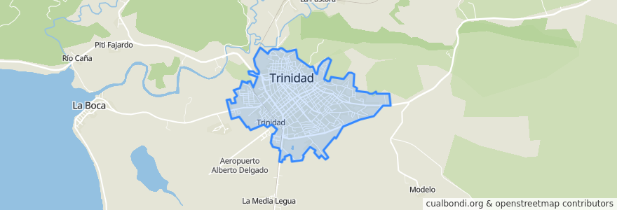 Mapa de ubicacion de Ciudad de Trinidad.