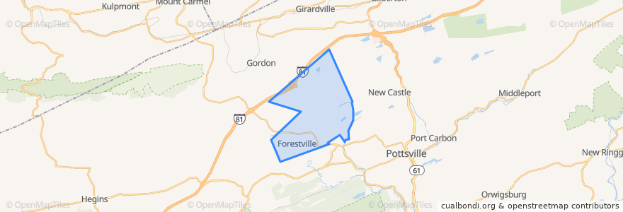 Mapa de ubicacion de Cass Township.
