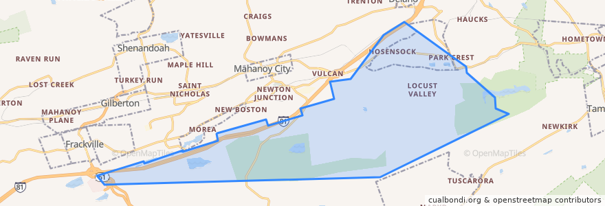Mapa de ubicacion de Ryan Township.