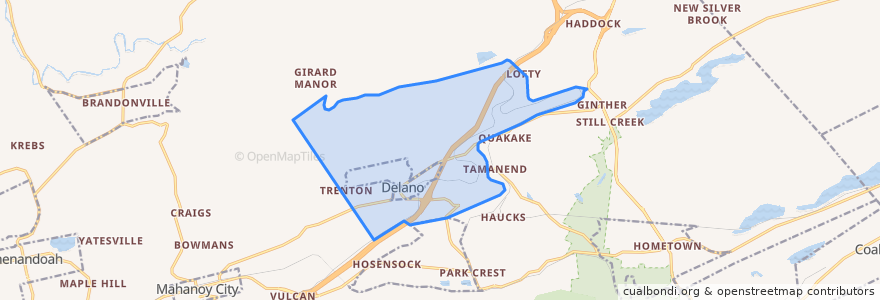 Mapa de ubicacion de Delano Township.