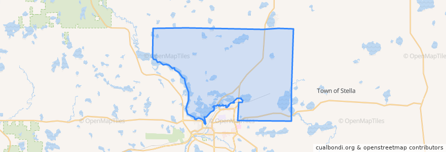 Mapa de ubicacion de Town of Pine Lake.