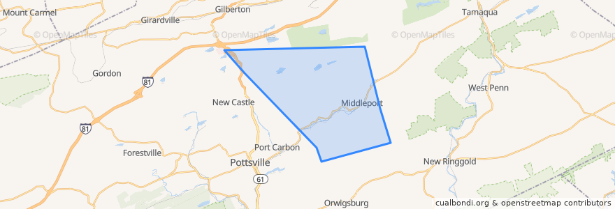 Mapa de ubicacion de Blythe Township.