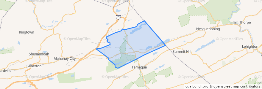 Mapa de ubicacion de Rush Township.
