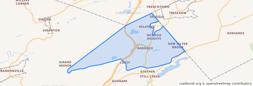 Mapa de ubicacion de Kline Township.