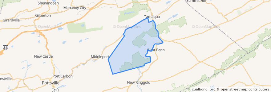 Mapa de ubicacion de Walker Township.