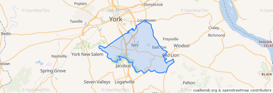 Mapa de ubicacion de York Township.