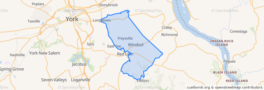 Mapa de ubicacion de Windsor Township.