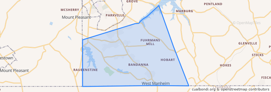 Mapa de ubicacion de West Manheim Township.