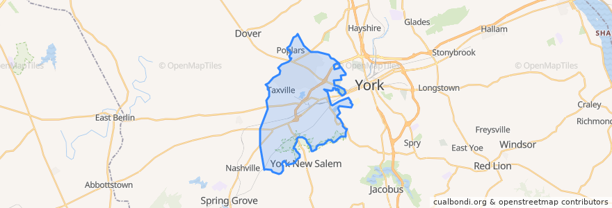 Mapa de ubicacion de West Manchester Township.