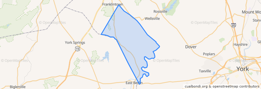 Mapa de ubicacion de Washington Township.