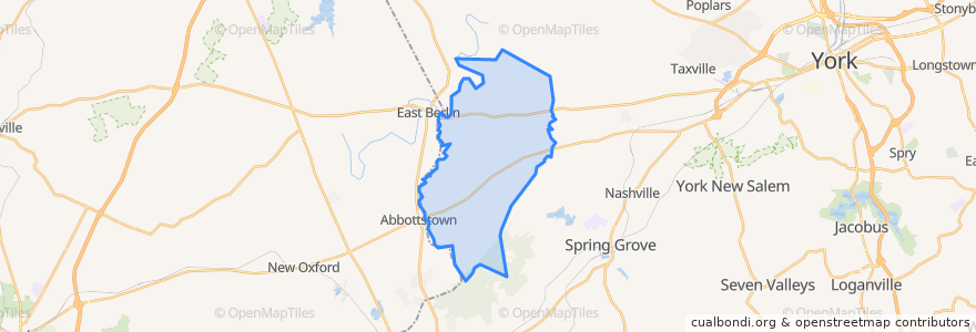 Mapa de ubicacion de Paradise Township.