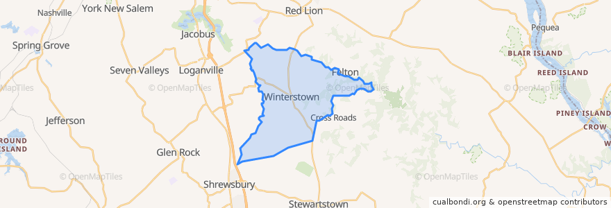 Mapa de ubicacion de North Hopewell Township.