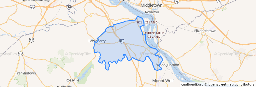 Mapa de ubicacion de Newberry Township.