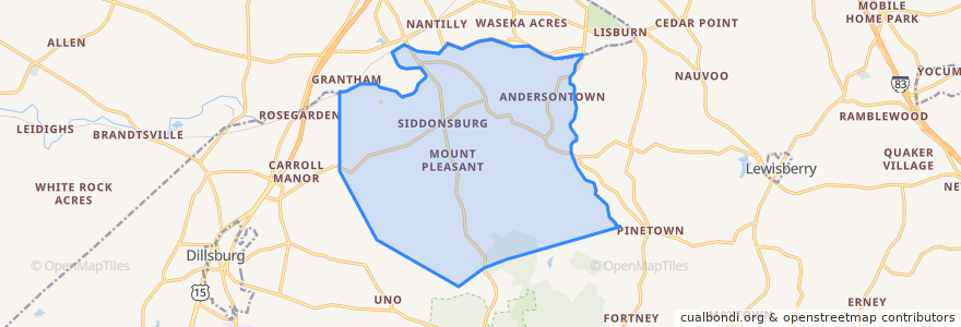 Mapa de ubicacion de Monaghan Township.