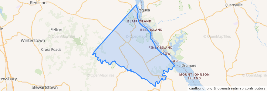 Mapa de ubicacion de Lower Chanceford Township.