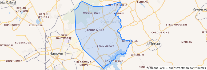 Mapa de ubicacion de Heidelberg Township.