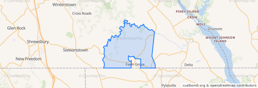 Mapa de ubicacion de Fawn Township.